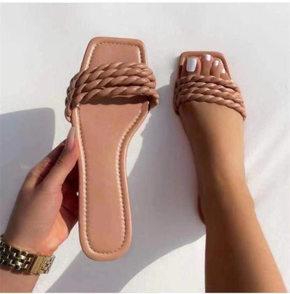 Damen Braided Slip-On Sandalen Stalluxe