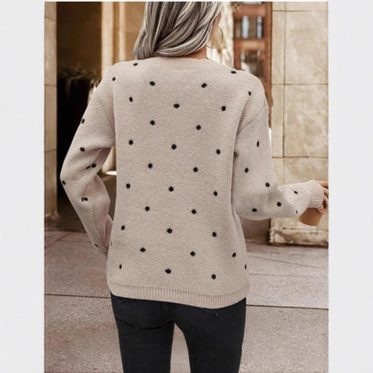 Damen Gemusterter Strickpullover mit Rundhalsausschnitt und lässiger Passform Stalluxe