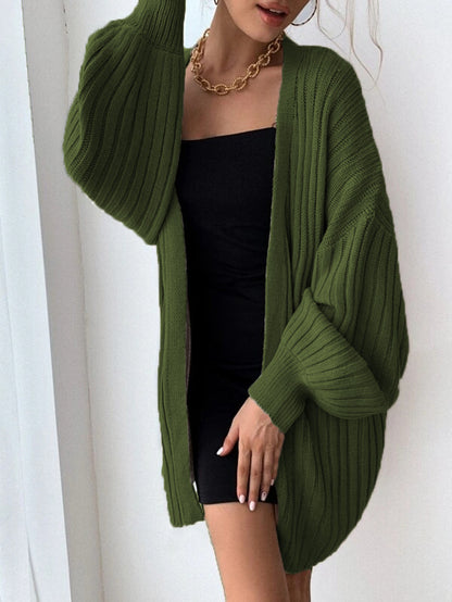 Damen Weitgeschnittener Strickcardigan mit strukturiertem Rippdesign Stalluxe