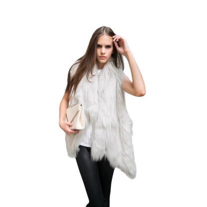 Damen Modischer Kunstpelz-Weste Stalluxe