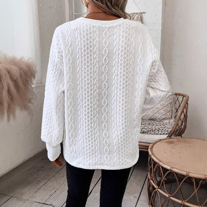 Damen Strickpullover mit tiefem V-Ausschnitt und strukturiertem Muster Stalluxe