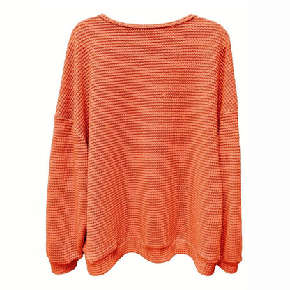 Damen lässiger Strickpullover mit weitem Schnitt und elastischen Bündchen Stalluxe