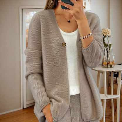 Damen Strickjacke mit feinem Texturmuster und Knopfdetail Stalluxe