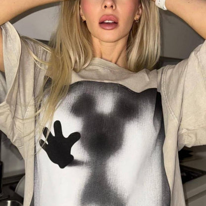 Damen Oversized Sweatshirt mit kreativem Grafischem Motiv Stalluxe