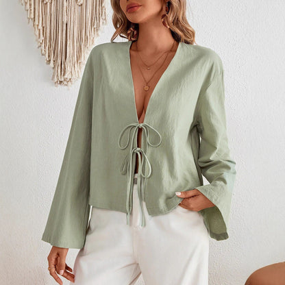 Damen modische Bluse mit weitem Arm Stalluxe