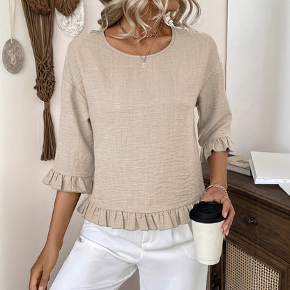 Damen lässige Bluse mit Rüschen Stalluxe