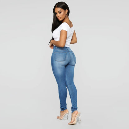 Damen Hochtaillierte Skinny Jeans mit modischen Rissdetails und eleganter Passform Stalluxe