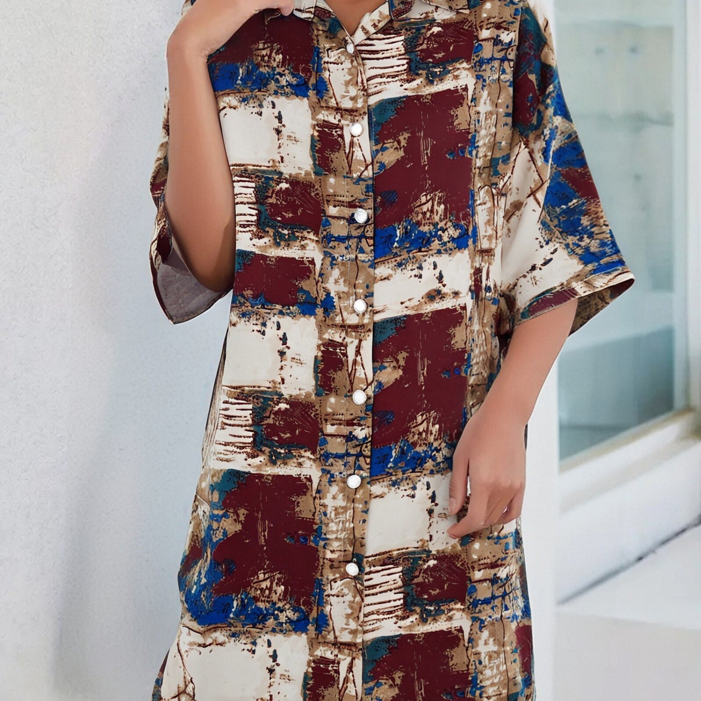 Damen Sommerliches Freizeitkleid mit farbenfrohem Blumenmuster und legerem Schnitt Stalluxe