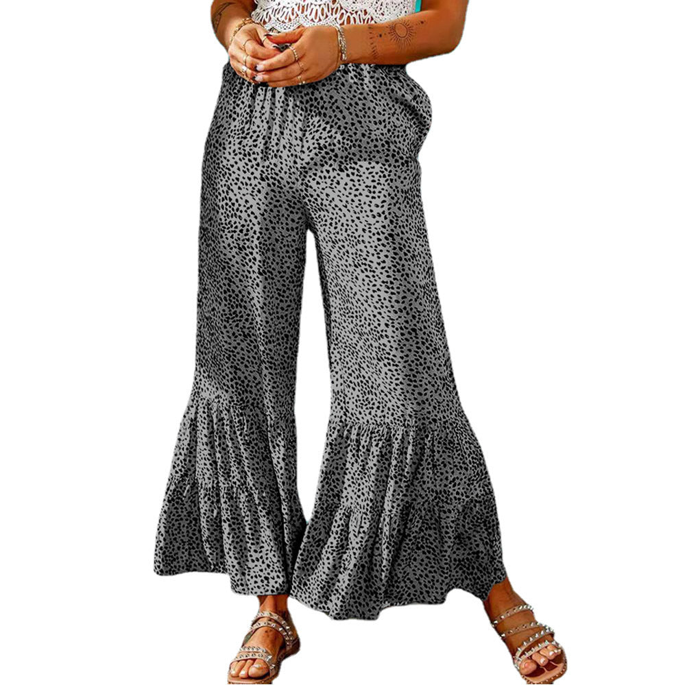 Damen Weite Palazzo-Hose mit voluminösem Saum und elastischem Bund Stalluxe