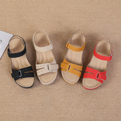 Damen Wedge-Sandalen mit anatomischem Fußbett und verstellbaren Riemen Stalluxe
