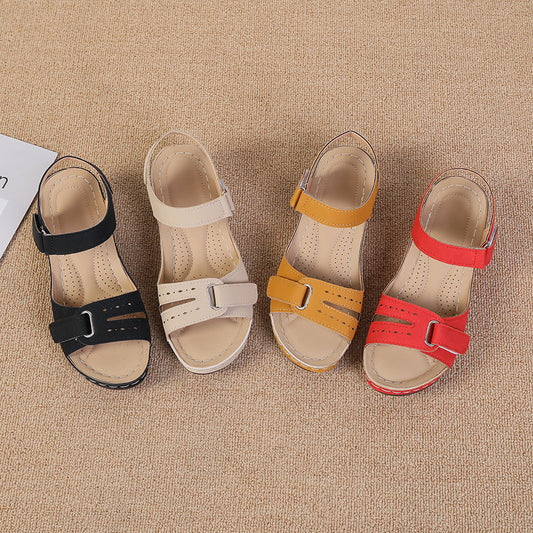 Damen Wedge-Sandalen mit anatomischem Fußbett und verstellbaren Riemen Stalluxe