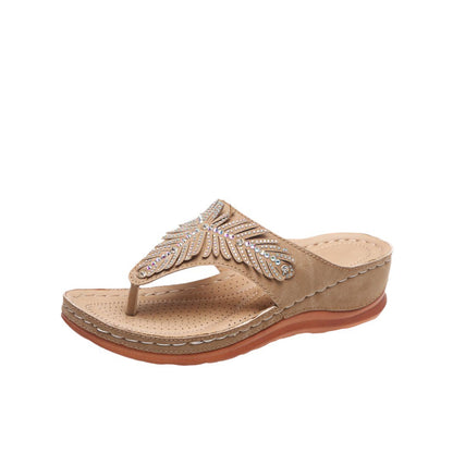 Damen modische Zehentrenner-Sandalen mit glitzernden Applikationen Stalluxe