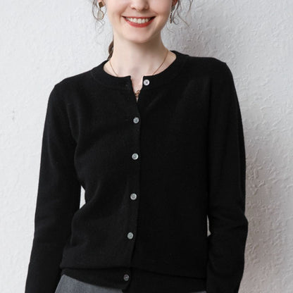 Damen Langärmliger Cardigan aus weichem Feinstrick mit Knopfleiste Stalluxe