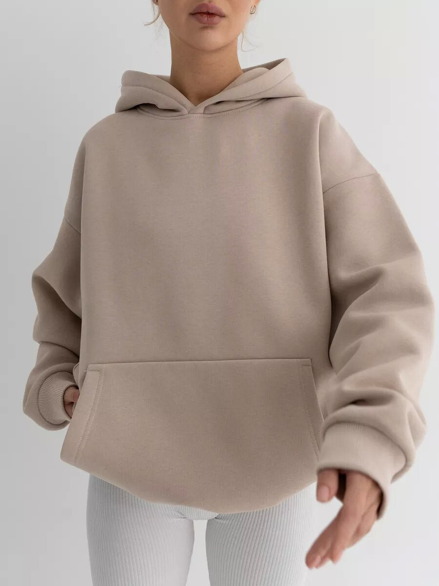 Damen Oversized Hoodie mit praktischem Kangaroo-Taschen-Design Stalluxe
