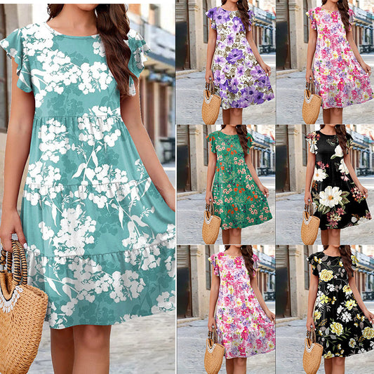 Damen Floral Maxikleid mit Rüschendetails und bequemem Schnitt Stalluxe