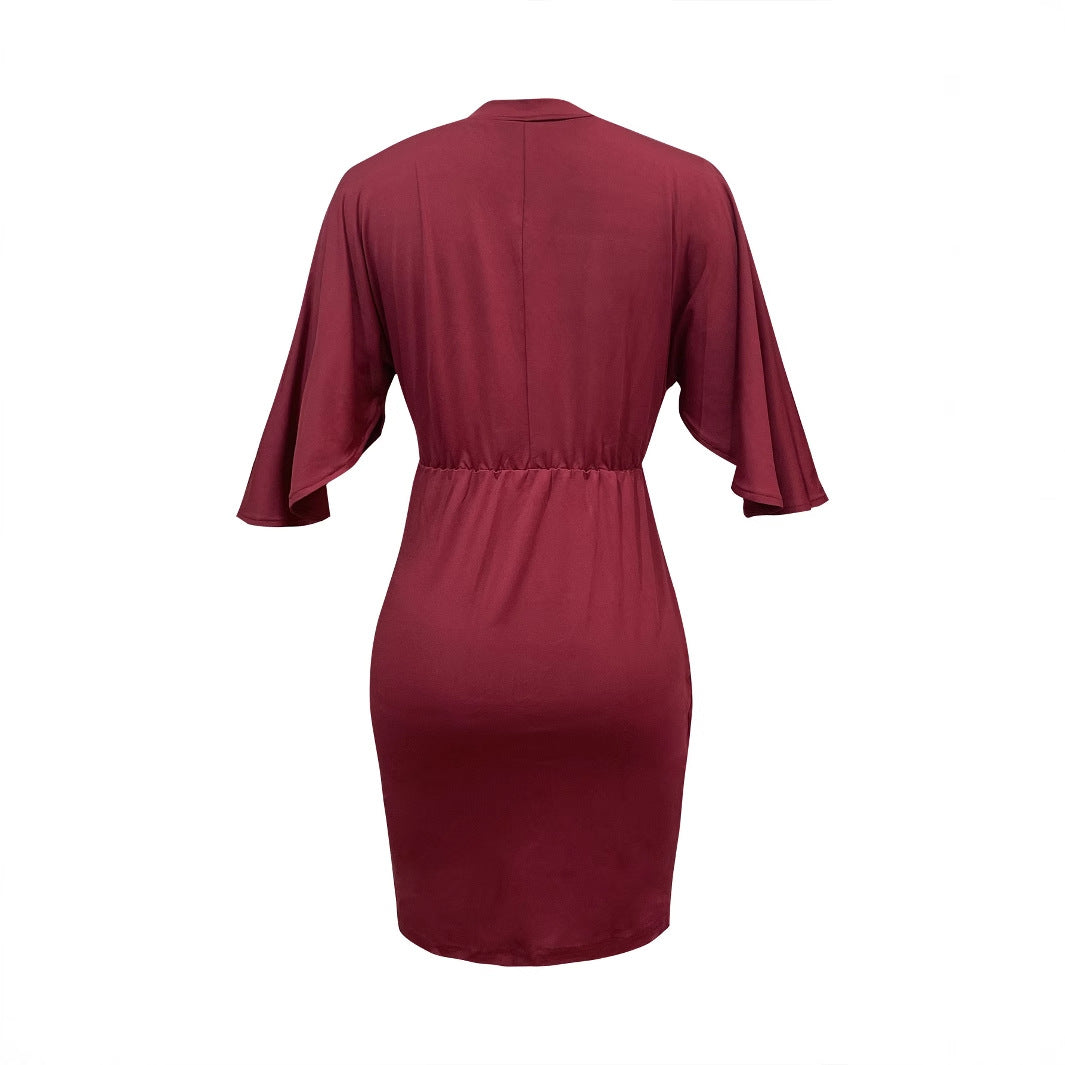Damen Bodycon Kleid mit innovativem Schnitt und schwingenden Ärmeln Stalluxe