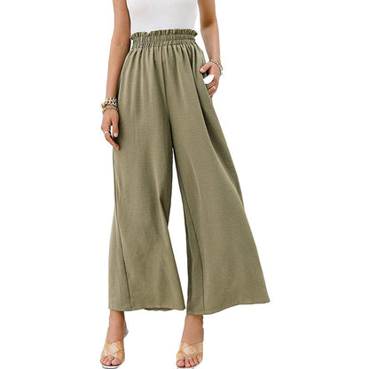 Damen Weite Palazzo-Hose mit elastischem Bund Stalluxe