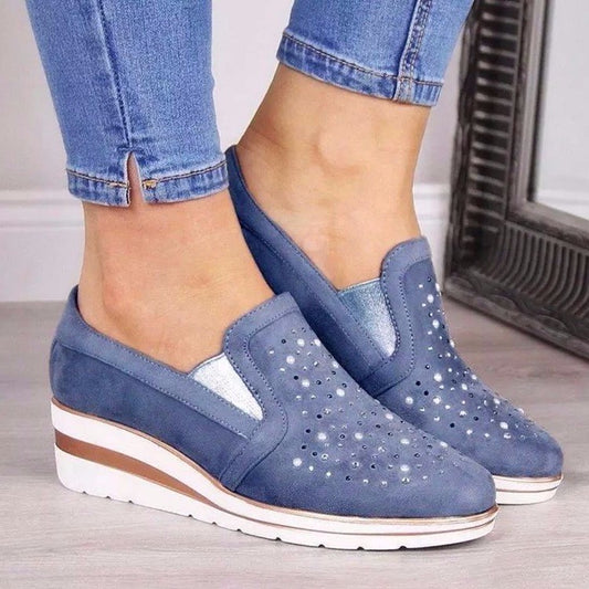 Damen Wedge-Sneaker mit funkelnden Applikationen Stalluxe