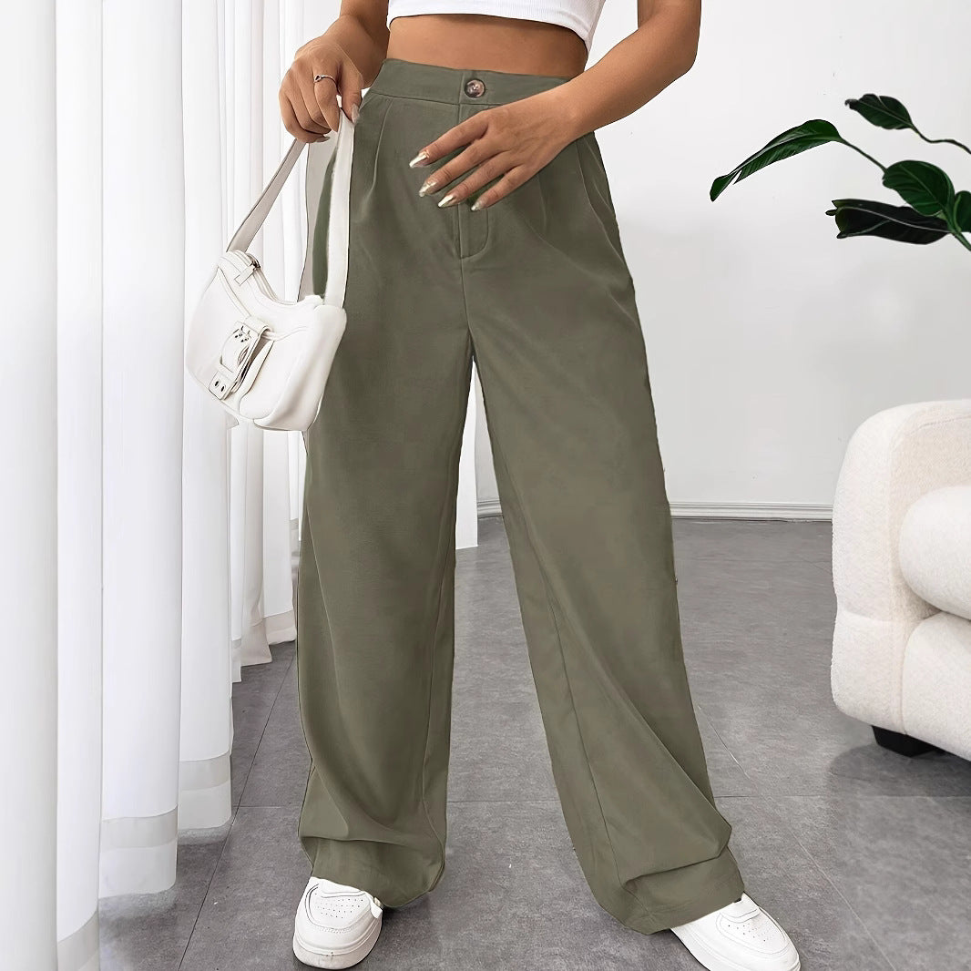 Damen elegante weit geschnittene Hochbund-Hosen Stalluxe
