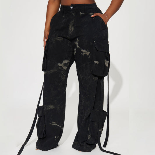 Damen Cargo-Hosen mit modischem Batik-Design und praktischen Seitentaschen Stalluxe
