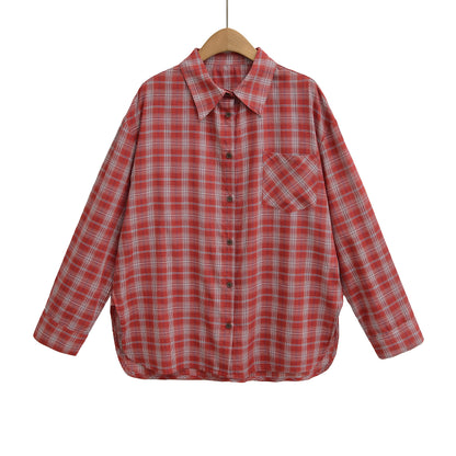 Damen lässige Karoshirt mit oversized Schnitt und praktischer Brusttasche Stalluxe
