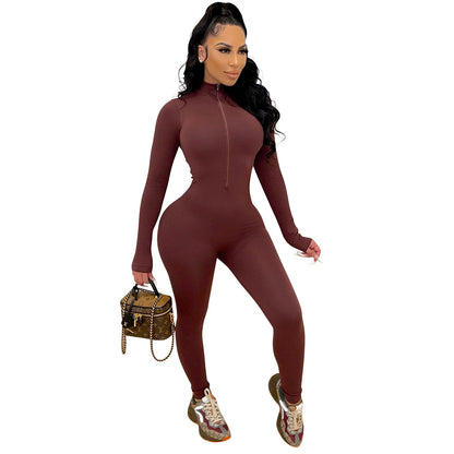 Damen Overall mit hohem Kragen und Reißverschluss Stalluxe