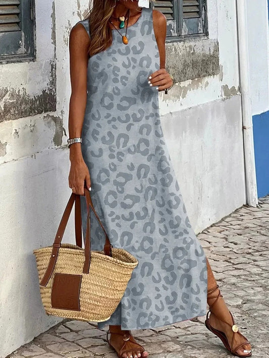 Damen Maxikleid im unkonventionellen Animal-Print Design Stalluxe