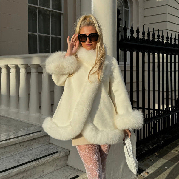 Damen Elegante Jacke mit luxuriöser Kunstpelzverzierung Stalluxe