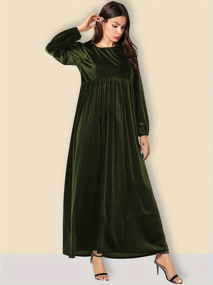 Damen Elegantes Maxikleid aus samtigem Stoff mit weitem Schnitt Stalluxe
