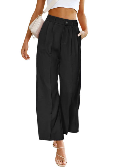 Damen Weit geschnittene Hochbund-Hose mit Faltenwurf Stalluxe