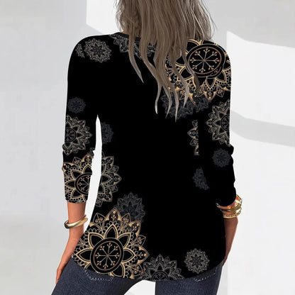 Damen Bluse mit floralem Print und Reißverschluss Stalluxe