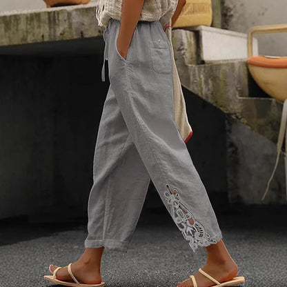 Damen Freizeithose mit aufwendigen Stickereien Stalluxe