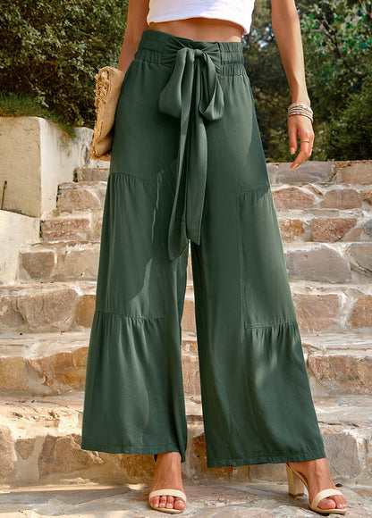 Damen luftige Palazzo-Hosen mit hoher Taille und praktischen Taschen Stalluxe