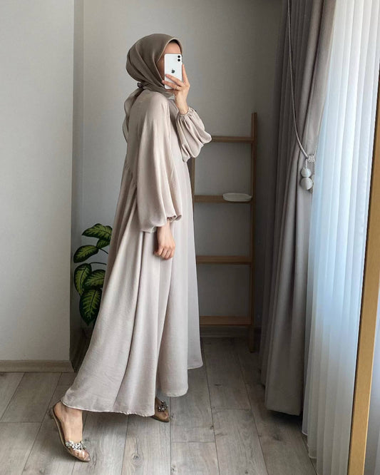Damen elegantes Maxikleid mit voluminösen Ärmeln und fließendem Schnitt Stalluxe
