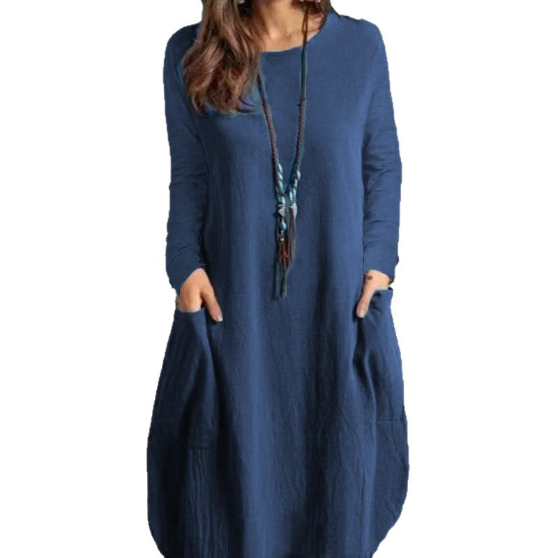 Damen Freizeit-Kleid mit eleganten Taschen und lässigem Schnitt Stalluxe