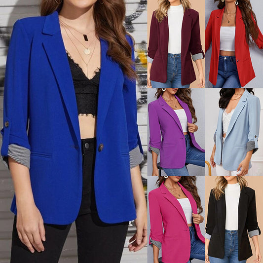 Damen Elegante Blazerjacke mit Kontrastdetails Stalluxe