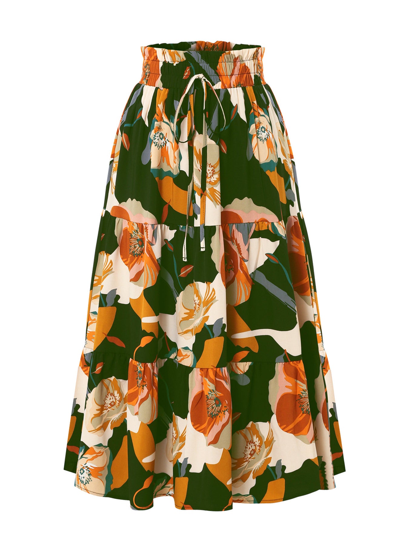 Damen Midirock mit floralem Design Stalluxe