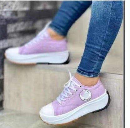 Damen Sportliche Canvas Sneakers im urbanen Design mit Gummisohle Stalluxe