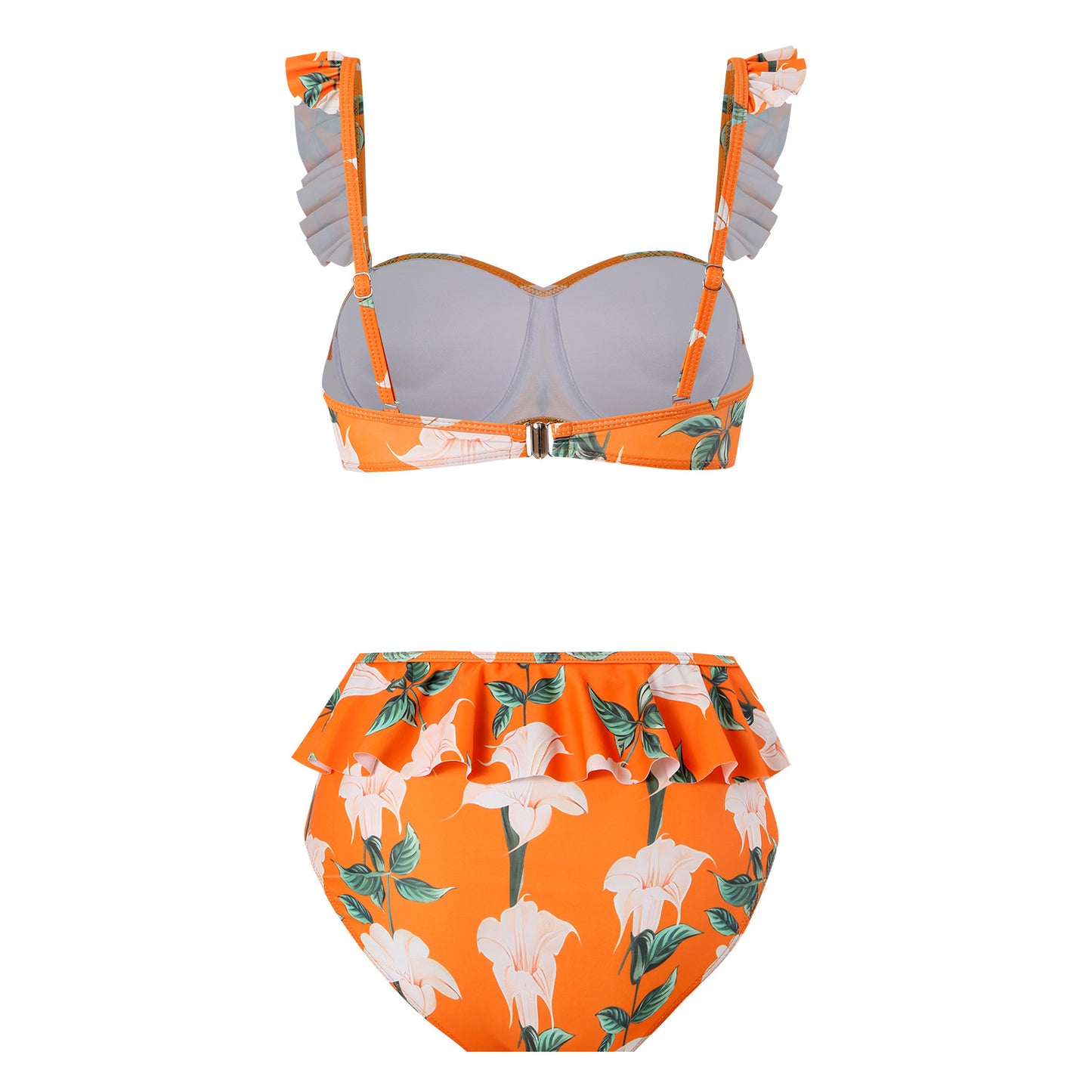 Damen Bikini-Set mit Rüschendetails und passendem Wickelrock Stalluxe