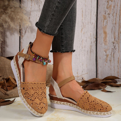 Damen Häkel-Ankelriemen-Espadrilles Stalluxe