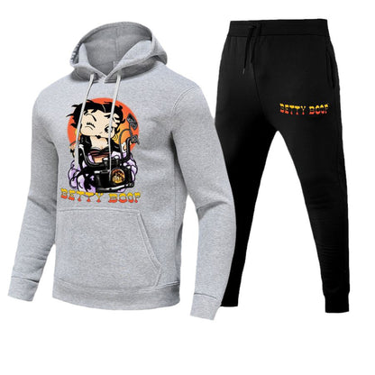 Damen Sportliches Hoodie- und Jogginghose-Set mit einzigartigem Grafikdesign Stalluxe