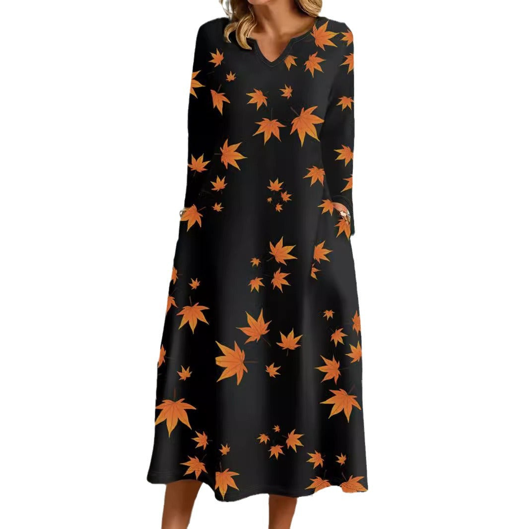 Damen Maxikleid mit V-Ausschnitt und floralem Druck Stalluxe
