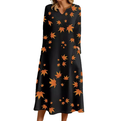 Damen Maxikleid mit V-Ausschnitt und floralem Druck Stalluxe