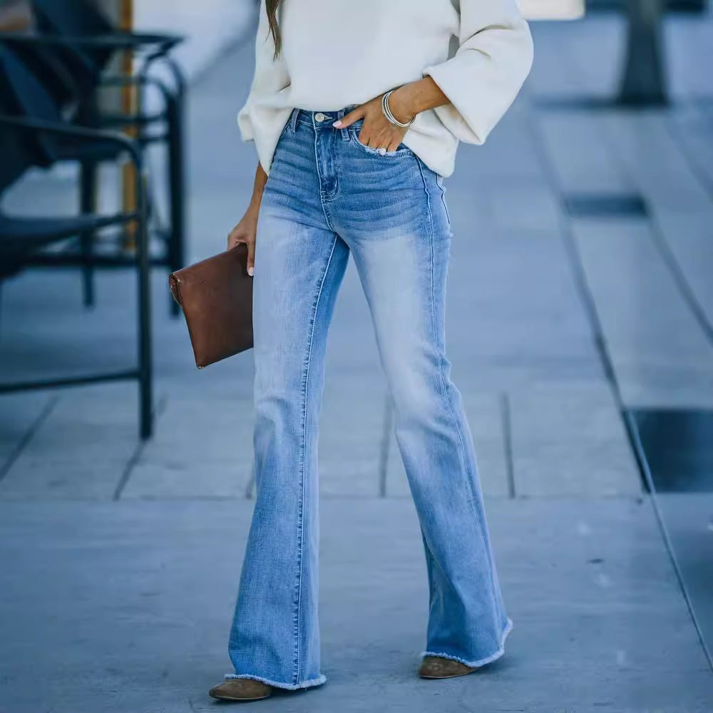 Damen Flared Jeans mit hohem Bund und elegantem Schnitt Stalluxe