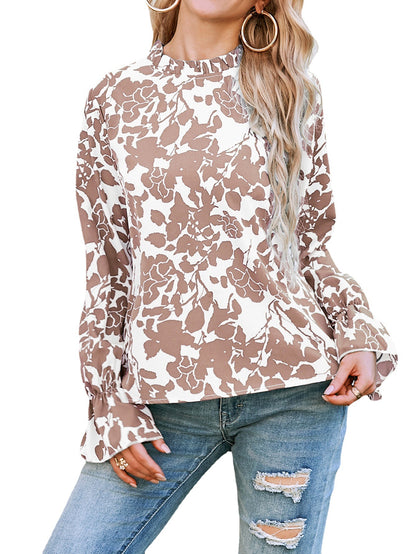 Damen Bluse mit floralem Design und Rüschendetails Stalluxe