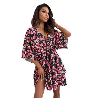 Damen romantisches Sommerkleid mit fließendem Schnitt und schwingendem Rock Stalluxe