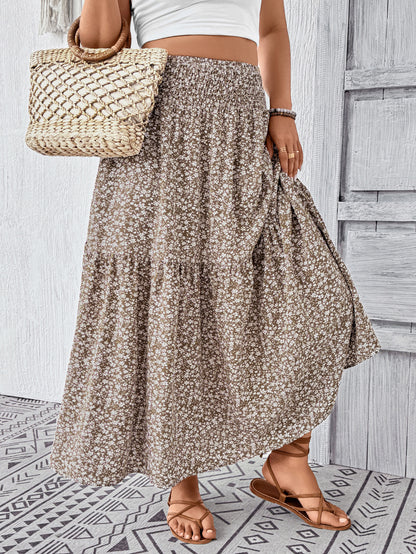 Damen Maxirock mit fließendem Schnitt und floralem Design Stalluxe