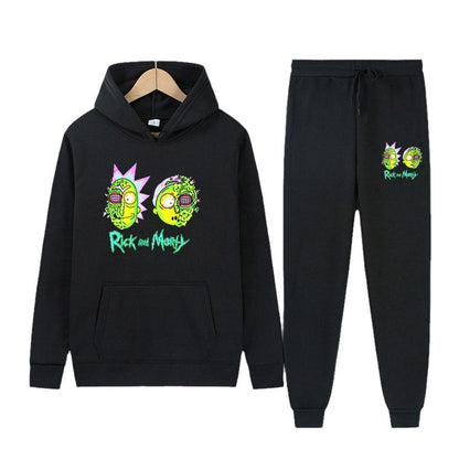 Damen Freizeit Hoodie und Jogginghose Set mit stylischem Cartoon-Druck Stalluxe