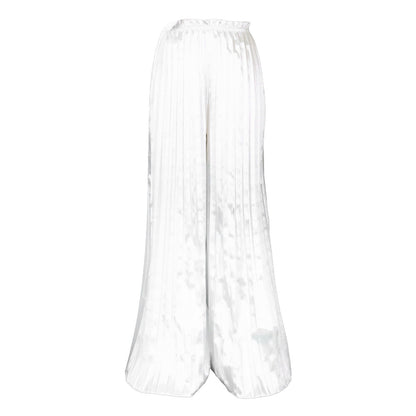 Damen Elegante Plisseehose mit weitem Bein und elastischem Bund Stalluxe