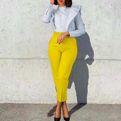 Damen Elegante Bluse mit buntem floralem Design und tailliertem Schnitt Stalluxe